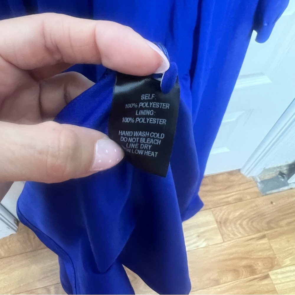 Lulus Blue Maxi Dress | Size XL | Long Sleeve | Side Slit | Elegant Flowing - Picture 6 of 6